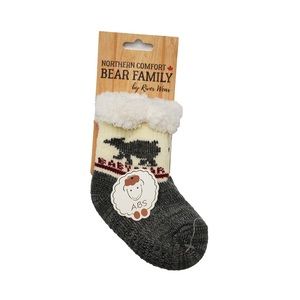 NORTHERN COMFORT INFANT'S "BABY BEAR" SHERPA-LINED GRIP SLIPPER SOCKS